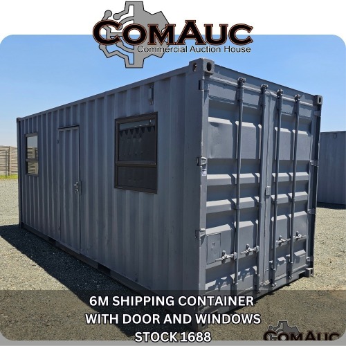 1 X 6M SHIPPING CONTAINER WITH DOOR AND WINDOWS STOCK NR: 1688