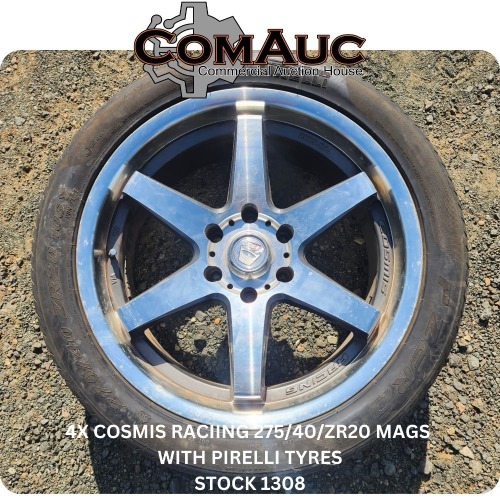 1 X 4X COSMIS RACIING 275/40/ZR20 MAGS WITH PIRELLI TYRES STOCK NR: 1308