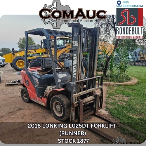1 X 2018 LONKING LG25DT FORKLIFT (RUNNER) STOCK NR: 1877