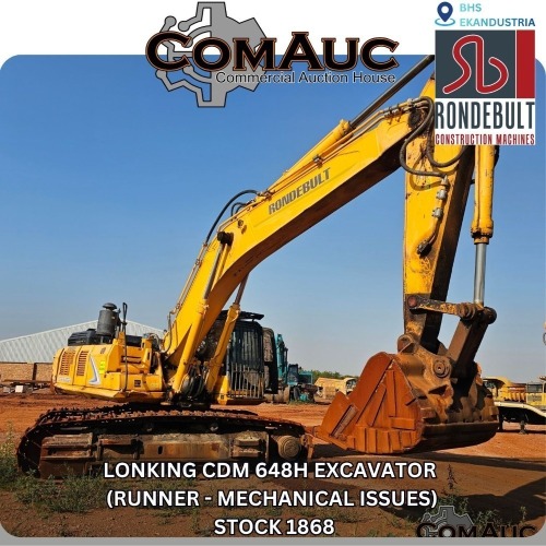 1 X LONKING CDM 648H EXCAVATOR (RUNNER - MECHANICAL ISSUES) STOCK NR: 1868