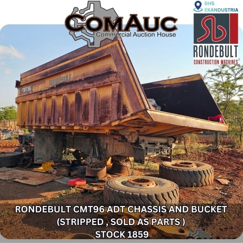 1 X RONDEBULT CMT96 ADT CHASSIS AND BUCKET (STRIPPED , SOLD AS PARTS ) STOCK NR: 1859