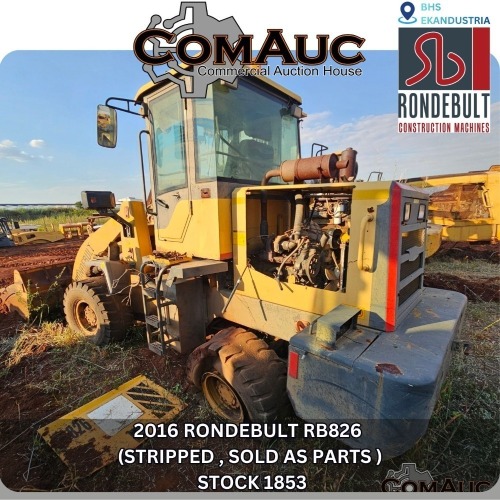 1 X 2016 RONDEBULT RB826 (STRIPPED , SOLD AS PARTS ) STOCK NR: 1853