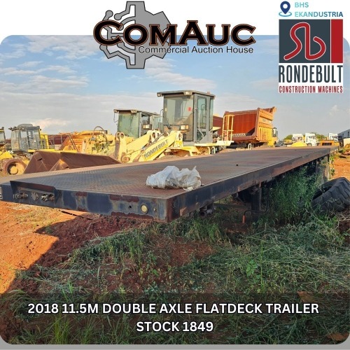 1 X 2018 11.5M DOUBLE AXLE FLATDECK TRAILER STOCK NR: 1849