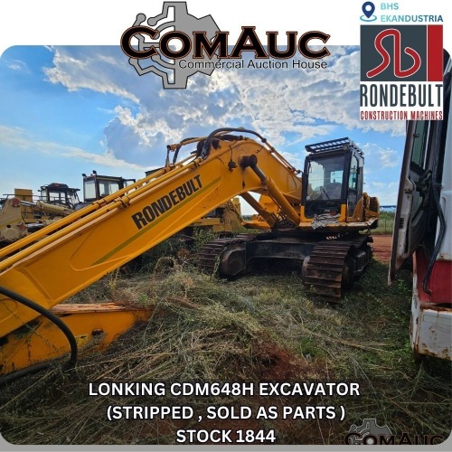 1 X LONKING CDM648H EXCAVATOR (STRIPPED , SOLD AS PARTS ) STOCK NR: 1844
