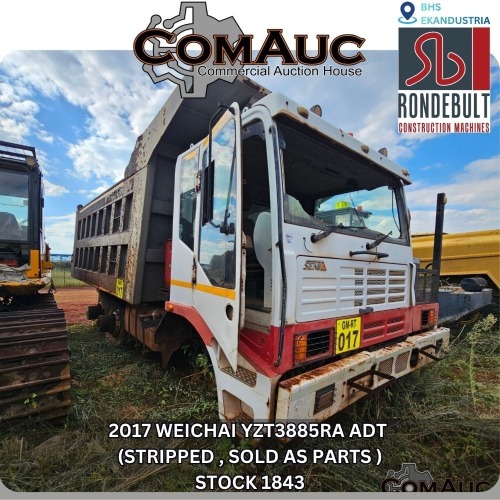 1 X 2017 WEICHAI YZT3885RA ADT (STRIPPED , SOLD AS PARTS ) STOCK NR: 1843