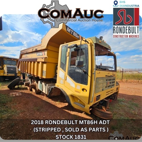 1 X 2018 RONDEBULT MT86H ADT (STRIPPED , SOLD AS PARTS ) STOCK NR: 1831