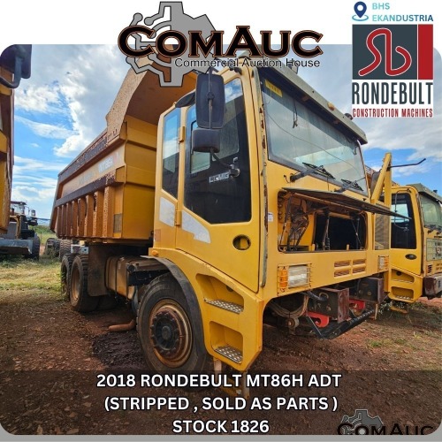 1 X 2018 RONDEBULT MT86H ADT (STRIPPED , SOLD AS PARTS ) STOCK NR: 1826