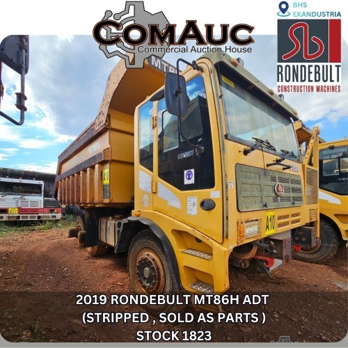 1 X 2019 RONDEBULT MT86H ADT (STRIPPED , SOLD AS PARTS ) STOCK NR: 1823