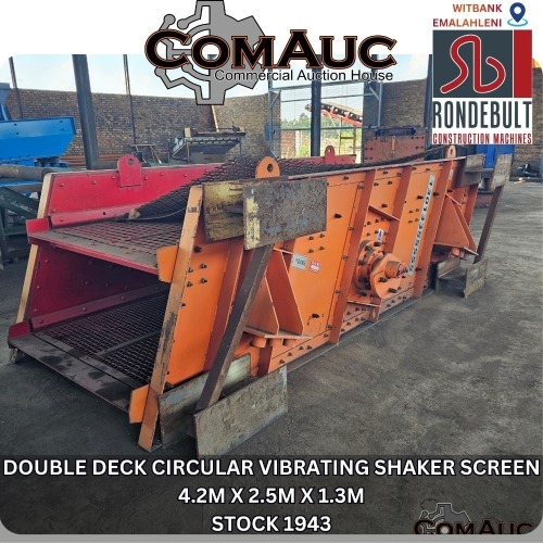 1 X DOUBLE DECK CIRCULAR VIBRATING SHAKER SCREEN 4.2M X 2.5M X 1.3M STOCK NR: 1943