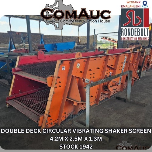 1 X DOUBLE DECK CIRCULAR VIBRATING SHAKER SCREEN 4.2M X 2.5M X 1.3M STOCK NR: 1942