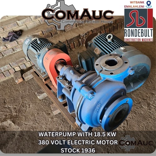 1 X WATERPUMP WITH 18.5 KW 380 VOLT ELECTRIC MOTOR STOCK NR: 1936