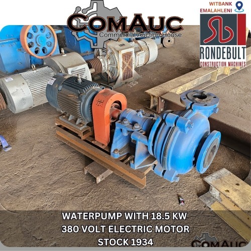 1 X WATERPUMP WITH 18.5 KW 380 VOLT ELECTRIC MOTOR STOCK NR: 1934