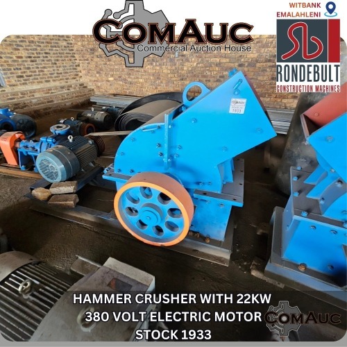 1 X HAMMER CRUSHER WITH 22KW 380 VOLT ELECTRIC MOTOR STOCK NR: 1933