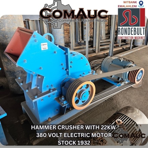 1 X HAMMER CRUSHER WITH 22KW 380 VOLT ELECTRIC MOTOR STOCK NR: 1932