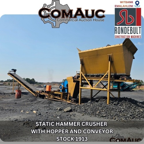 1 X STATIC HAMMER CRUSHER WITH HOPPER AND CONVEYOR STOCK NR: 1913