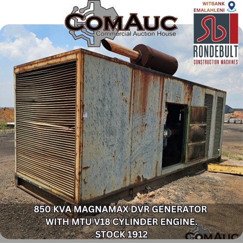 1 X 850 KVA MAGNAMAX DVR GENERATOR WITH MTU V18 CYLINDER ENGINE. STOCK NR: 1912