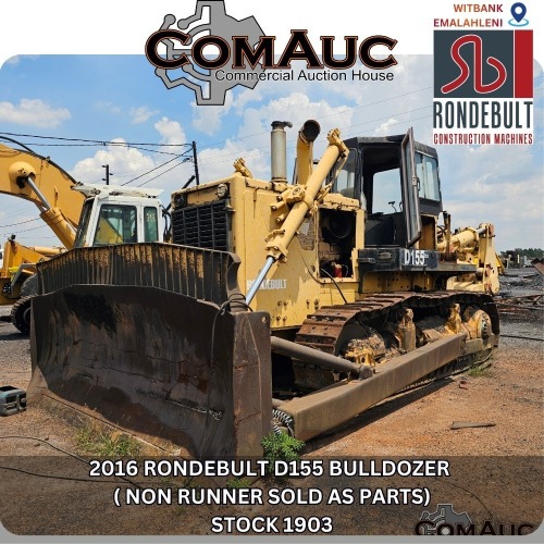1 X 2016 RONDEBULT D155 BULLDOZER ( NON RUNNER SOLD AS PARTS) STOCK NR: 1903