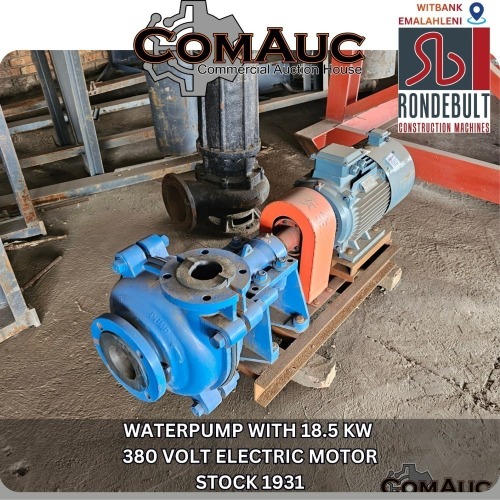 1 X WATERPUMP WITH 18.5 KW 380 VOLT ELECTRIC MOTOR STOCK NR: 1931