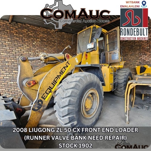 1 X 2008 LIUGONG ZL 50 CX FRONT END LOADER( RUNNER VALVE BANK NEED REPAIR) STOCK NR: 1902