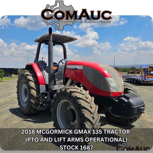 1 X 2018 MCGORMICK GMAX 135 TRACTOR STOCK NR: 1687