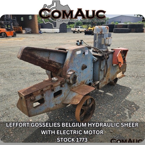 1 X LEFFORT GOSSELIES BELGUIM HYDRAULIC SHEER WITH ELECTRIC MOTOR STOCK NR: 1773