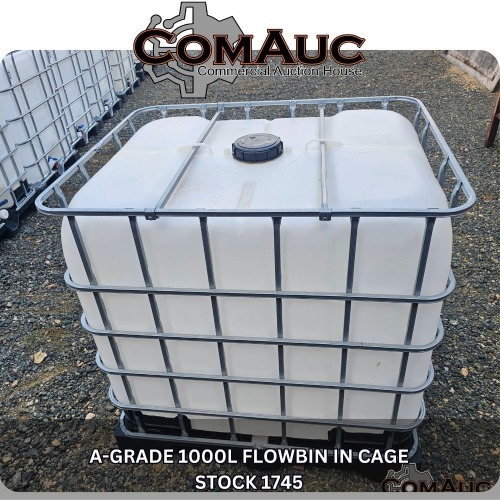 1 X A-GRADE 1000L FLOWBIN IN CAGE STOCK NR: 1745