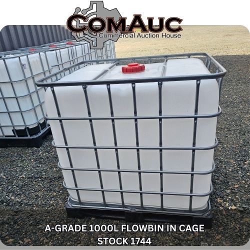 1 X A-GRADE 1000L FLOWBIN IN CAGE STOCK NR: 1744