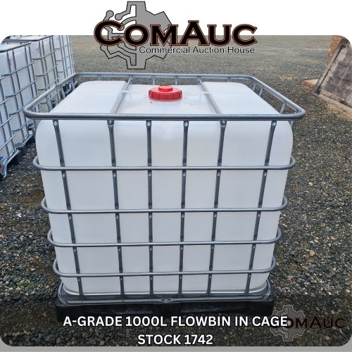 1 X A-GRADE 1000L FLOWBIN IN CAGE STOCK NR: 1742