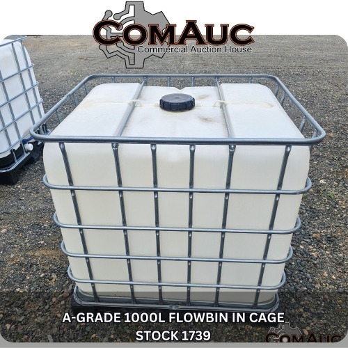 1 X A-GRADE 1000L FLOWBIN IN CAGE STOCK NR: 1739