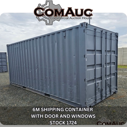 1 X 6M SHIPPING CONTAINER WITH DOOR AND WINDOWS STOCK NR: 1724