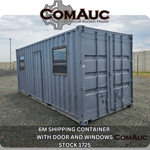 1 X 6M SHIPPING CONTAINER WITH DOOR AND WINDOWS STOCK NR: 1725