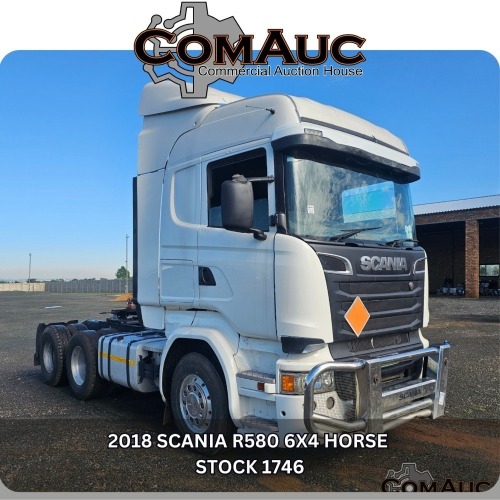 1 X 2018 SCANIA R580 6X4 HORSE STOCK NR: 1746