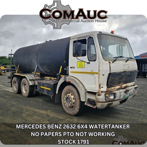 1 X MERCEDES BENZ 2632 6X4 WATERTANKER NO PAPERS PTO NOT WORKING STOCK NR: 1791