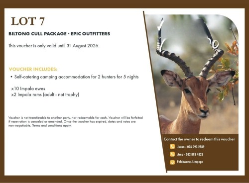 1 X Biltong Cull Package M + F Mabalingwe Game Reserve