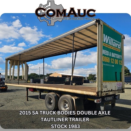 1 X 2015 SA TRUCK BODIES DOUBLE AXLE TAUTLINER TRAILER STOCK NR: 1983