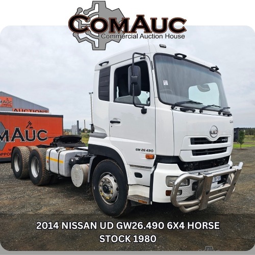 1 X 2014 NISSAN UD GW26.490 6X4 HORSE STOCK NR: 1980