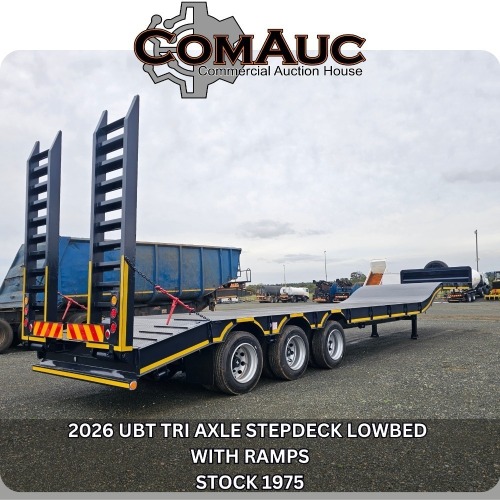 1 X 2026 UBT TRI AXLE STEPDECK LOWBED WITH RAMPS STOCK NR: 1975