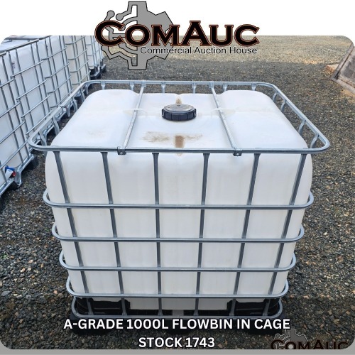 1 X A-GRADE 1000L FLOWBIN IN CAGE STOCK NR: 1743