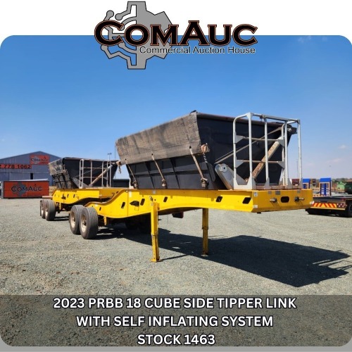 1 X 2023 PRBB 18 CUBE SIDE TIPPER LINK WITH SELF INFLATING SYSTEM & HENRED FRUEHAUF AXLES STOCK NR: 1463
