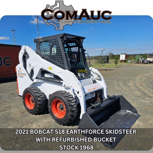 1 X 2021 BOBCAT S18 EARTHFORCE SKIDSTEER WITH REFURBISHED BUCKET STOCK NR: 1968