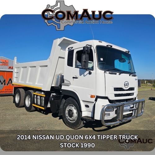 1 X 2014 NISSAN UD 6X4 TIPPER TRUCK , NEW BIN , HYDRAULICS AND PTO STOCK NR: 1990
