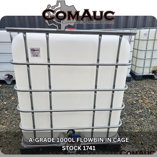 1 X A-GRADE 1000L FLOWBIN IN CAGE STOCK NR: 1741