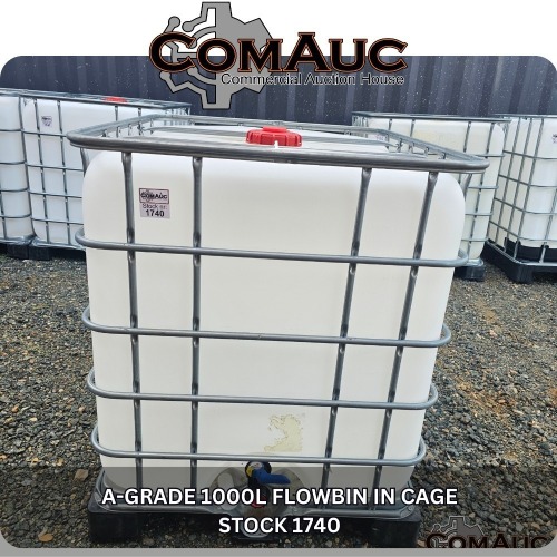 1 X A-GRADE 1000L FLOWBIN IN CAGE STOCK NR: 1740