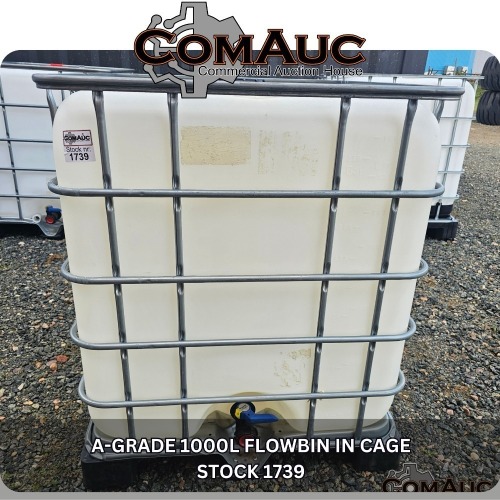 1 X A-GRADE 1000L FLOWBIN IN CAGE STOCK NR: 1739