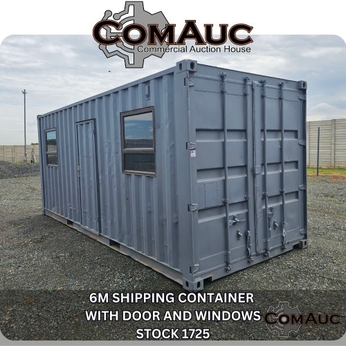 1 X 6M SHIPPING CONTAINER WITH DOOR AND WINDOWS STOCK NR: 1725