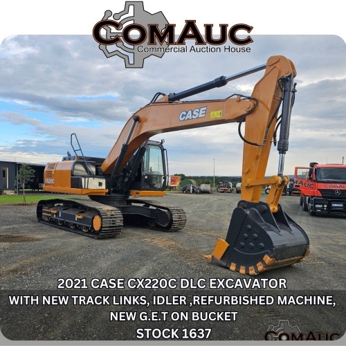1 X 2021 CASE CX220C DLC EXCAVATOR WITH NEW TRACK LINKS, IDLER ,REFURBISHED MACHINE, NEW G.E.T ON BUCKET - ALL MECHANICAL AND HYDRAULICS TESTED, FULLY FUNCTIONAL STOCK NR: 1637