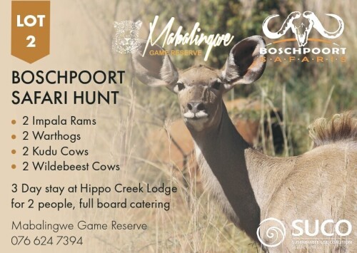 1 X BOSCHPOORT SAFARI HUNT Mabalingwe Game Reserve