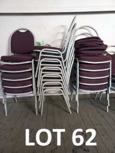 1 BATCH 20 x RED UPHOLSTERED CHAIRS MOGOL CLUB 