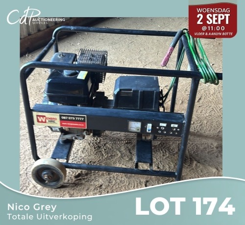 1 X Wenbro 6.5 kw welder generator Nico Grey