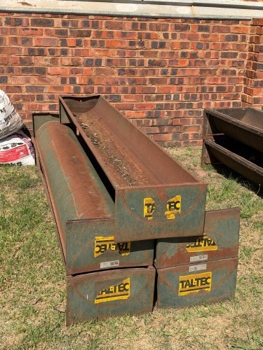 5 X Taltec feeders (steel) 2.45 m x 0.41 m F2 BOERDERY (Pay per item to take the lot)